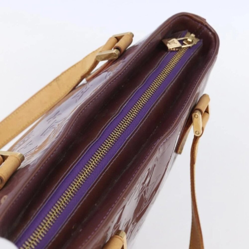 LOUIS VUITTON Monogram Vernis Houston Hand Bag Purple Viole M91093 Auth 152339 - Picture 7 of 16